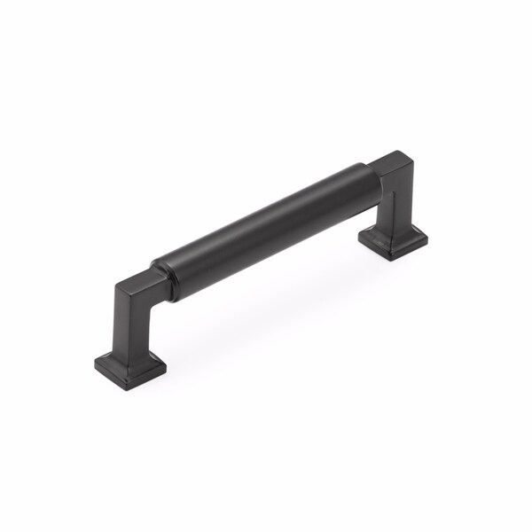 Schaub 4in Center to Center Haniburton Cabinet Pull Matte Black Finish - 474-MB