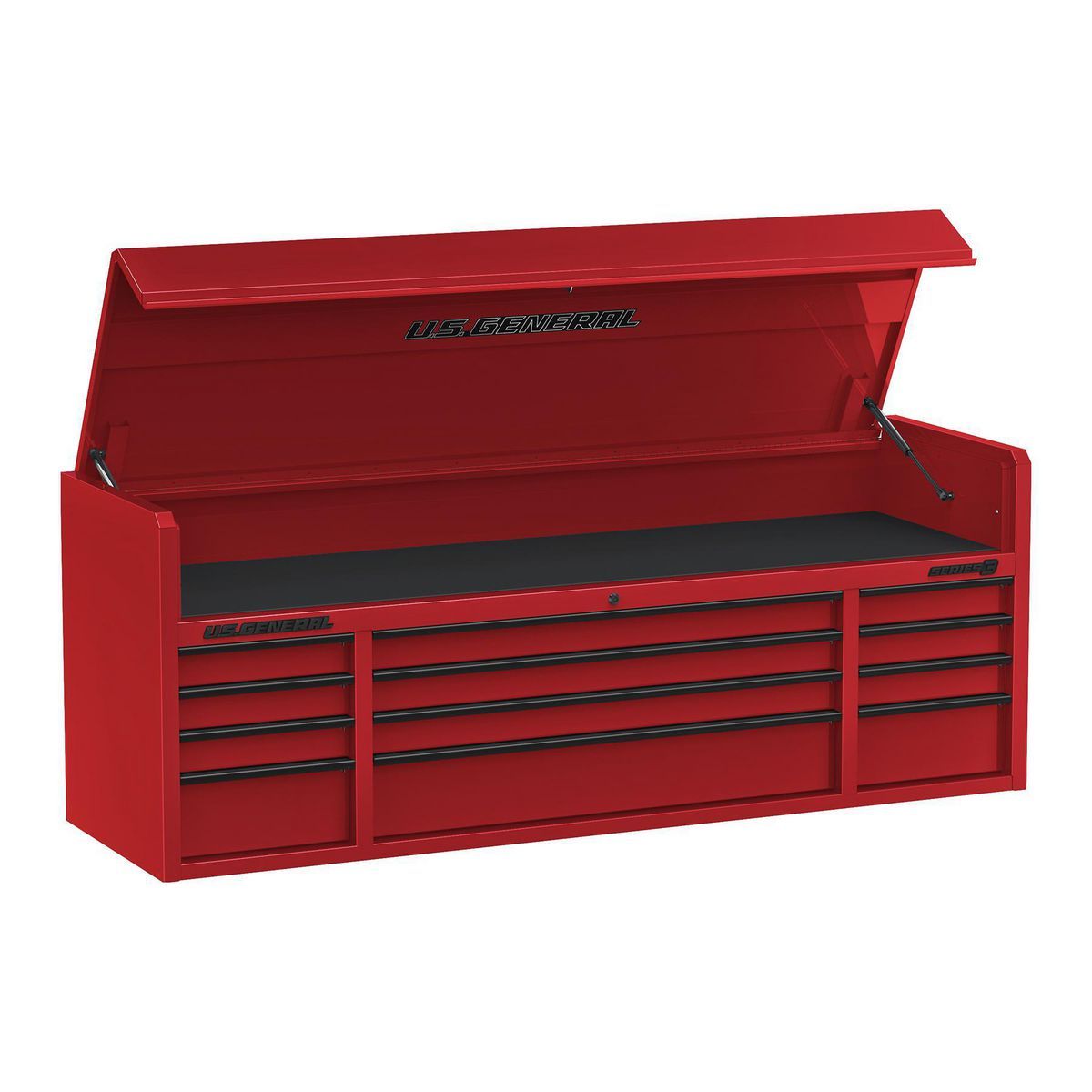 General de Estados Unidos 72 pulgadas x 22 pulgadas. Gabinete superior de triple banco, Serie 3, Rojo - 58708
