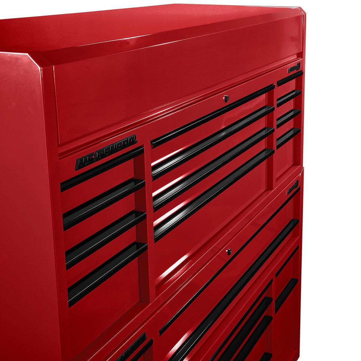 General de Estados Unidos 72 pulgadas x 22 pulgadas. Gabinete superior de triple banco, Serie 3, Rojo - 58708