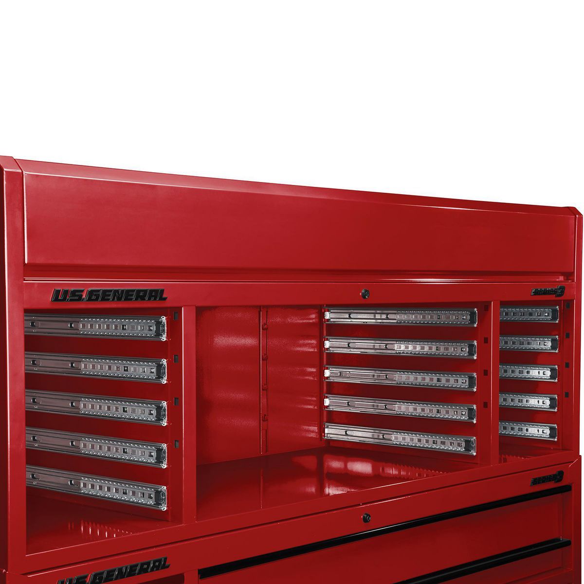 General de Estados Unidos 72 pulgadas x 22 pulgadas. Gabinete superior de triple banco, Serie 3, Rojo - 58708