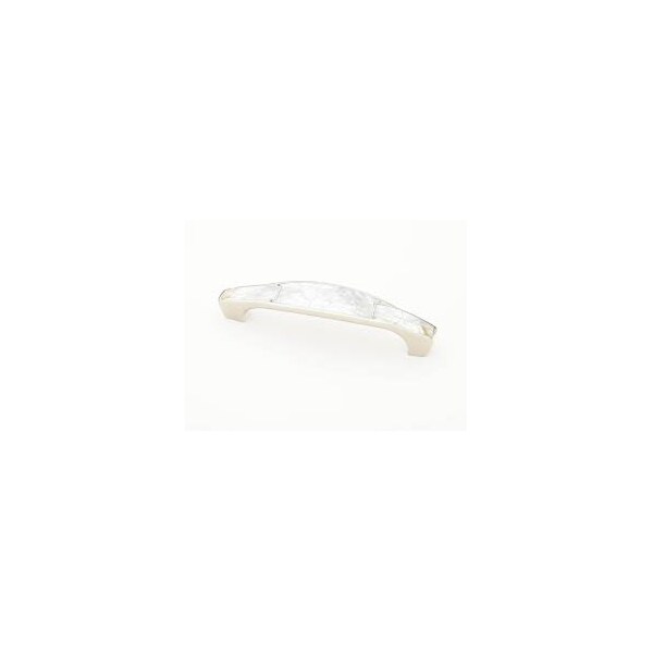 Schaub 4in Center to Center Mother of Pearl Cabinet Pull Polished Nickel Finish - 992-4-MOP-PN