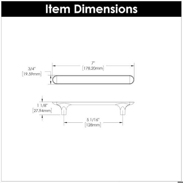 Hickory Hardware Maven Collection Pull 5-1/16 Inch 128mm Center to Center Chrome Finish - H078780CH