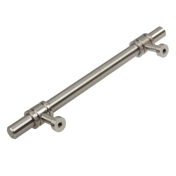 Gliderite Hardware 5-1/16 in. Center to Center Satin Nickel Barrel Ring Bar Pull - 4340-128-SN, 5PK - 4340-128-SN-5