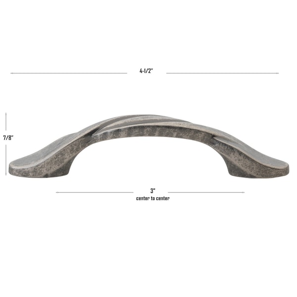 Gliderite Hardware 3 in. Classic Twisted Pull Cabinet Hardware Handle - 87340-WN, 25PK - 87340-WN-25