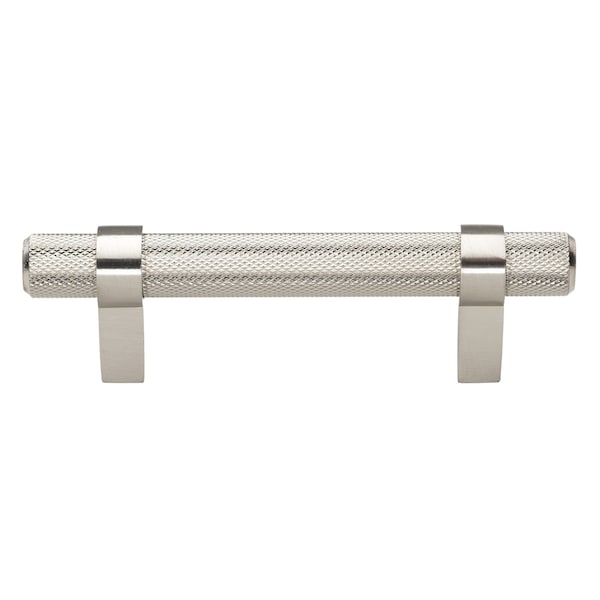 Gliderite Hardware 3 in. Center to Center Knurled Steel Bar Pull - 8005-76-SS, 25PK - 8005-76-SS-25