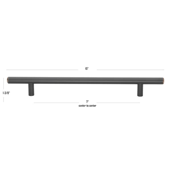 Gliderite Hardware 7 in. Center to Center Oil Rubbed Bronze Solid Steel Bar Pull - 5004-178-ORB - 5004-178-ORB-1