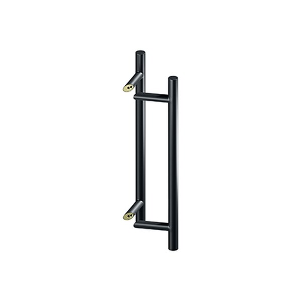 Deltana 24in Back to Back Round Offset Door Pulls Black Finish - SSPORBB24U19