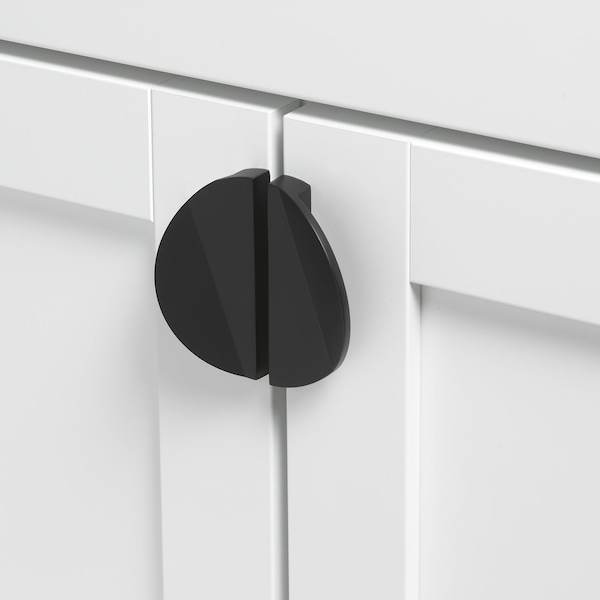 Gliderite Hardware 1-1/2 in. Center to Center Semi Circle Knob Matte Black - 4844-MB-1