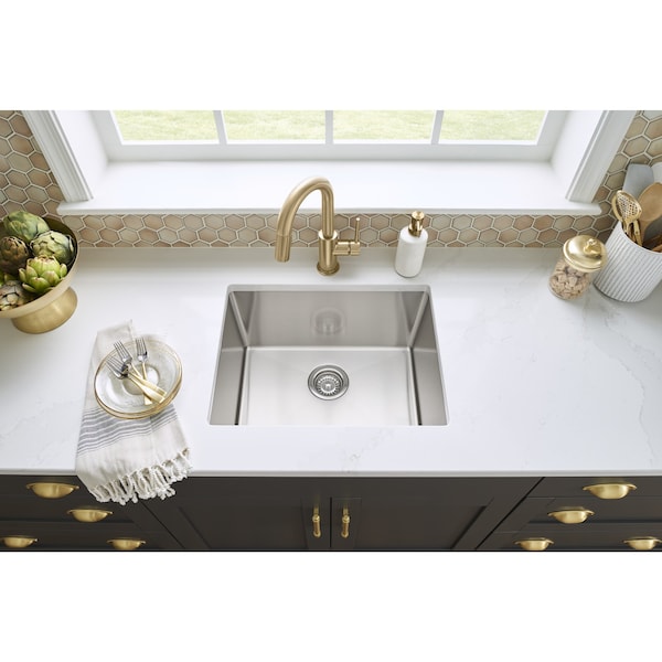Jeffrey Alexander 3" Center-to-Center Brushed Gold Lyon Cabinet Cup Pull - 8233BG