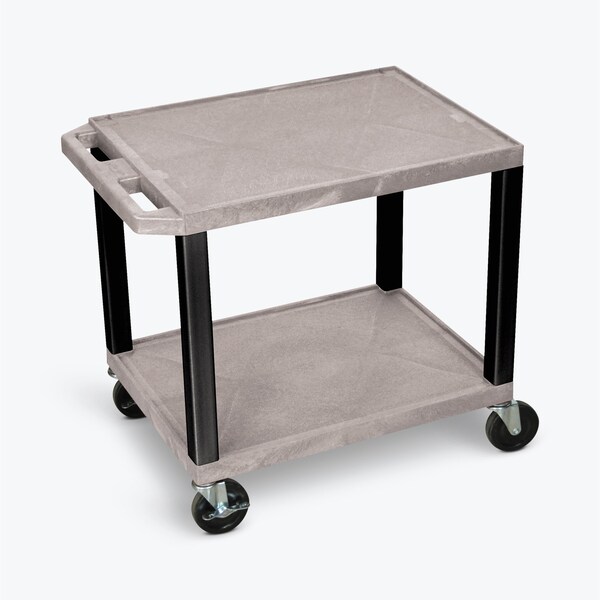Luxor AV Cart, 2 Shelf, Electric and Black Legs, 26"H - WT26GYE-B