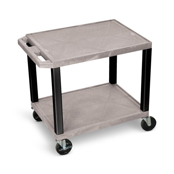 Luxor AV Cart, 2 Shelf, Electric and Black Legs, 26"H - WT26GYE-B