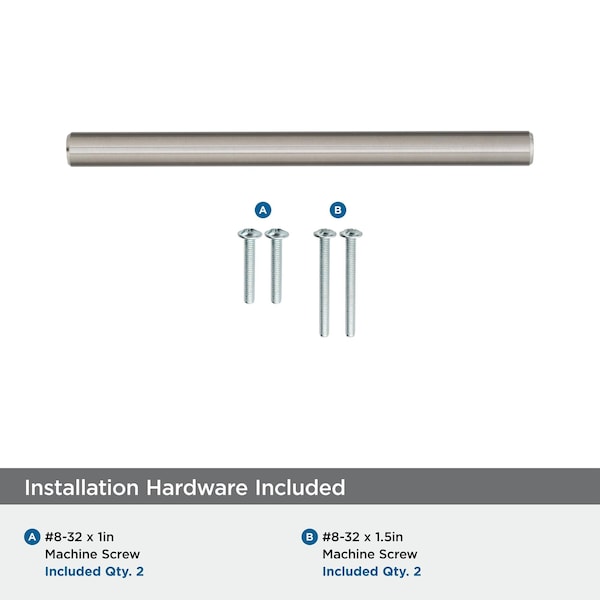Amerock Bar Pulls 3-3/4 in 96 mm Center-to-Center Sterling Nickel Cabinet Pull, 10PK - 10BX19011CSG9