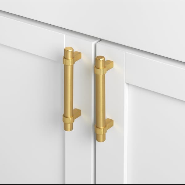 Gliderite Hardware 3-3/4 in. Center to Center Satin Gold Solid Steel Bar Pull - 4006-96-SG - 4006-96-SG-1