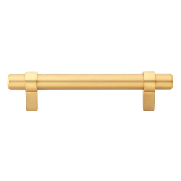 Gliderite Hardware 3-3/4 in. Center to Center Satin Gold Solid Steel Bar Pull - 4006-96-SG - 4006-96-SG-1