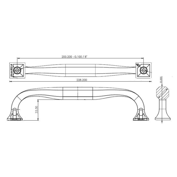 Richelieu 8 in (203 mm) Center-to-Center Polished Nickel Transitional Cabinet Pull - 392108180