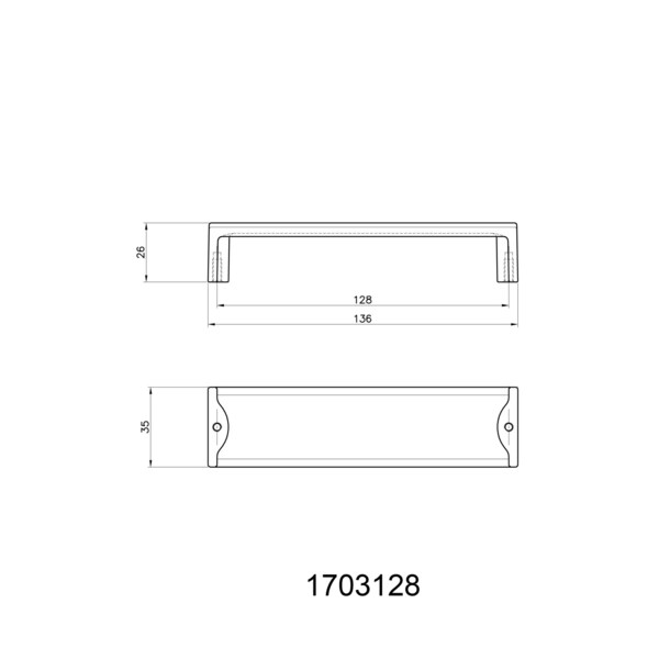 Richelieu 5 1/16 in (128 mm) Center-to-Center Brushed Nickel Contemporary Cabinet Pull - BP1703128195