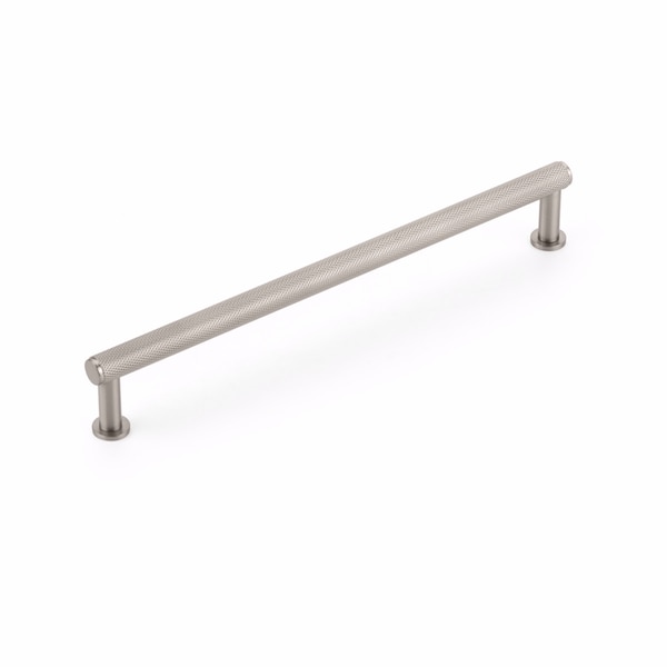 Schaub 8in Center to Center Pub House Knurled Cabinet Pull Brushed Nickel Finish - 5008-BN