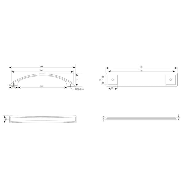 Richelieu 5-1/16 in. (128 mm) Center-to-Center Brushed Oil-Rubbed Bronze Transitional Drawer Pull - BP26987BORB