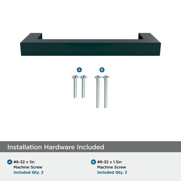 Amerock Monument 3-3/4 in 96 mm Center-to-Center Matte Black Cabinet Pull - BP36570FB