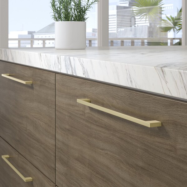 Richelieu 12 5/8 in (320 mm) Center-to-Center Satin Brass Contemporary Cabinet Pull - BP8160320160