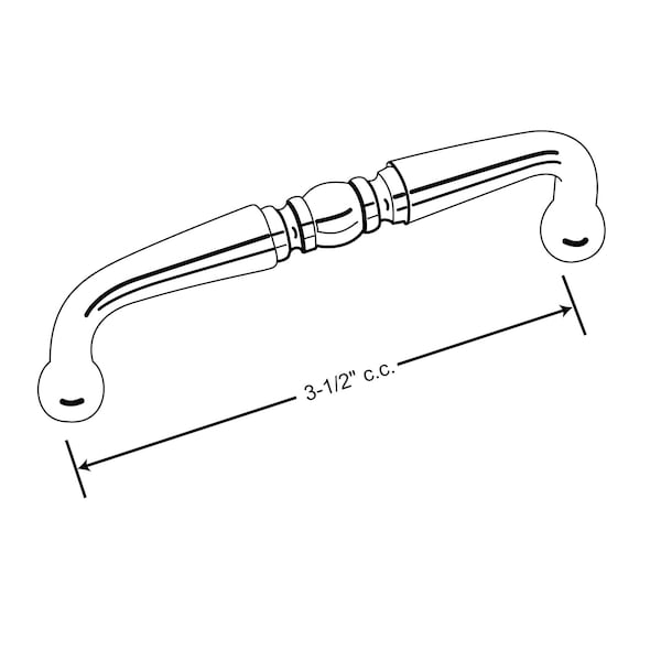 Richelieu 3-1/2 in. (89 mm) Center-to-Center Pewter Traditional Drawer Pull - BP1451142