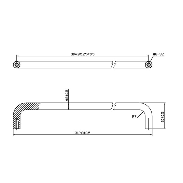 Richelieu 12 in. (305 mm) Center-to-Center Brushed Nickel Contemporary Drawer Pull - BP228812195