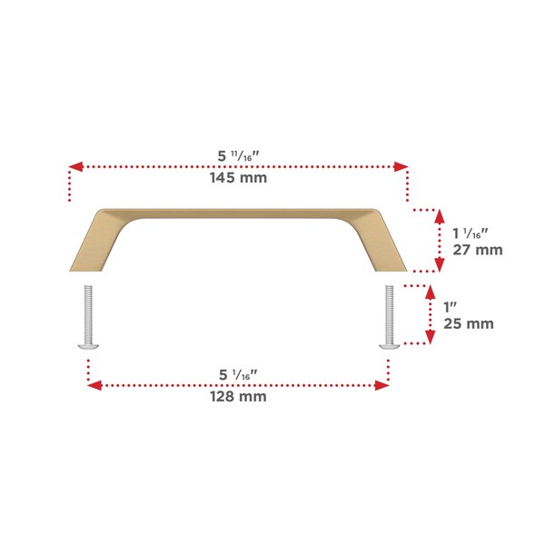 Richelieu 5 1/16 in (128 mm) Center-to-Center Champagne Bronze Contemporary Cabinet Pull - BP7348128CHBRZ
