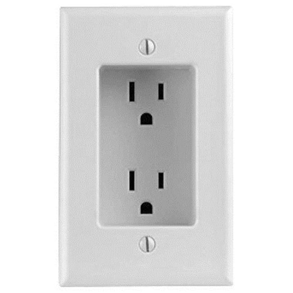 Leviton Leviton LV689x-LV689W Recessed Duplex Receptacle; 1 Gang; White - LV689X : LV689W