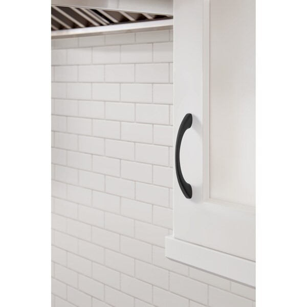Amerock Vaile 3-3/4 in 96 mm Center-to-Center Flat Black Cabinet Pull - BP53003FB