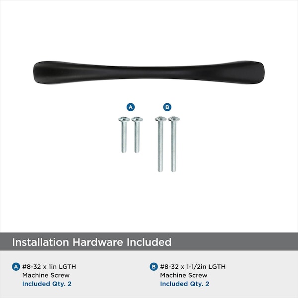 Amerock Vaile 3-3/4 in 96 mm Center-to-Center Flat Black Cabinet Pull - BP53003FB