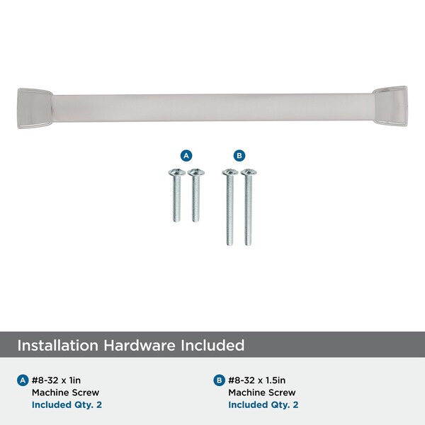 Amerock Revitalize 6-5/16 inch 160mm Center-to-Center Polished Nickel Cabinet Pull - 2000664