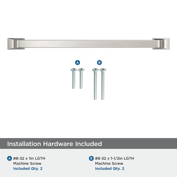 Amerock Westerly 7-9/16 inch 192mm Center-to-Center Satin Nickel Cabinet Pull - BP53723G10