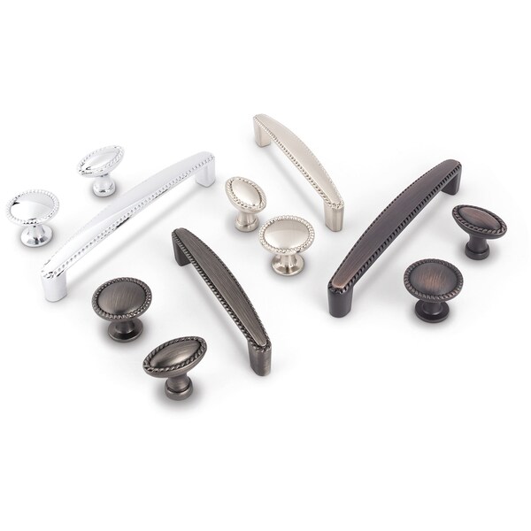 Elements By Hardware Resources 128 mm Center-to-Center Polished Chrome Rope Detailed Lindos Cabinet Pull - Z115-128PC