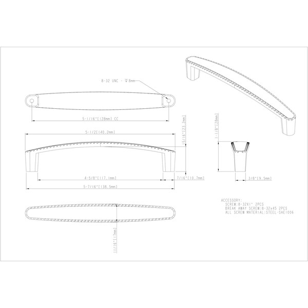 Elements By Hardware Resources 128 mm Center-to-Center Polished Chrome Rope Detailed Lindos Cabinet Pull - Z115-128PC