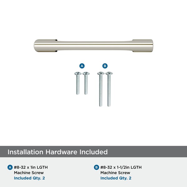 Amerock Riva 3 in 76 mm Center-to-Center Polished Nickel Cabinet Pull - BP55364PN