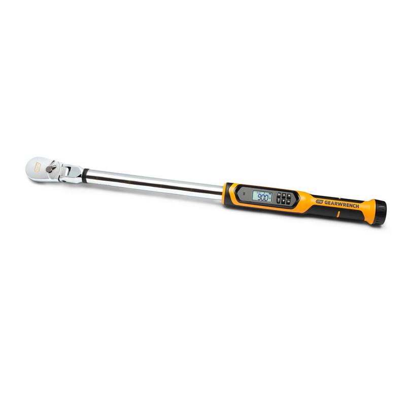 GEARWRENCH 1/2 in. Drive 25-250 ft./lbs. Flex-Head Electronic Torque Wrench with Angle - 85079