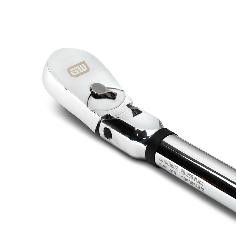 GEARWRENCH 1/2 in. Drive 25-250 ft./lbs. Flex-Head Electronic Torque Wrench with Angle - 85079