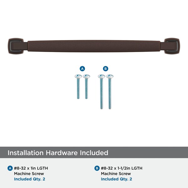 Amerock Stature 7-9/16 inch 192mm Center-to-Center Oil-Rubbed Bronze Cabinet Pull - BP55510ORB