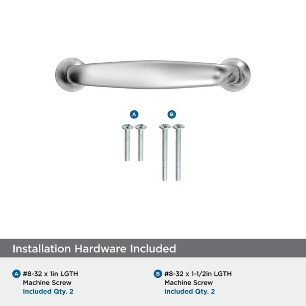 Amerock Renown 3 inch 76mm Center-to-Center Polished Chrome Cabinet Pull - BP3739526