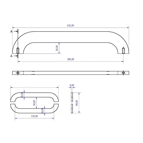 Richelieu 7 9/16 in (192 mm) Center-to-Center Brushed Gold Contemporary Cabinet Pull - 7381192165