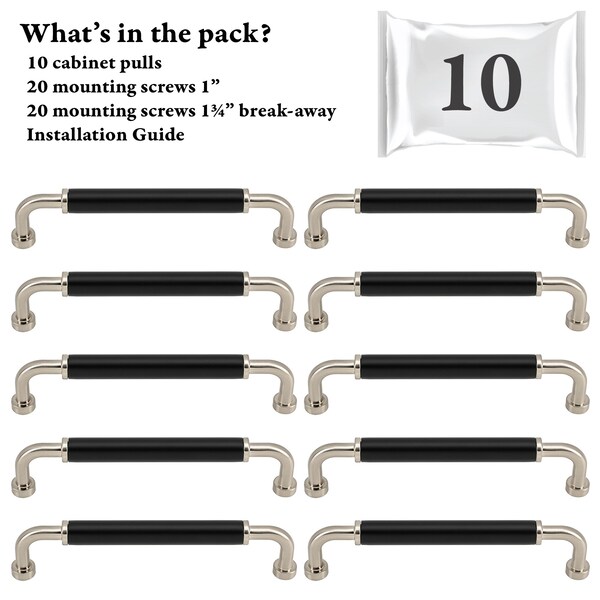 Designperfect 5 1/16'' Center-to-Center Barrel Pull, 10PK - DPA10T964BLKSBN