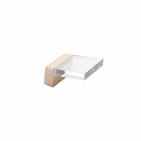 Schaub 5/8in Center to Center Positano Clear Cabinet Finger Pull Signature Satin Brass Finish - 319-SSB-CL