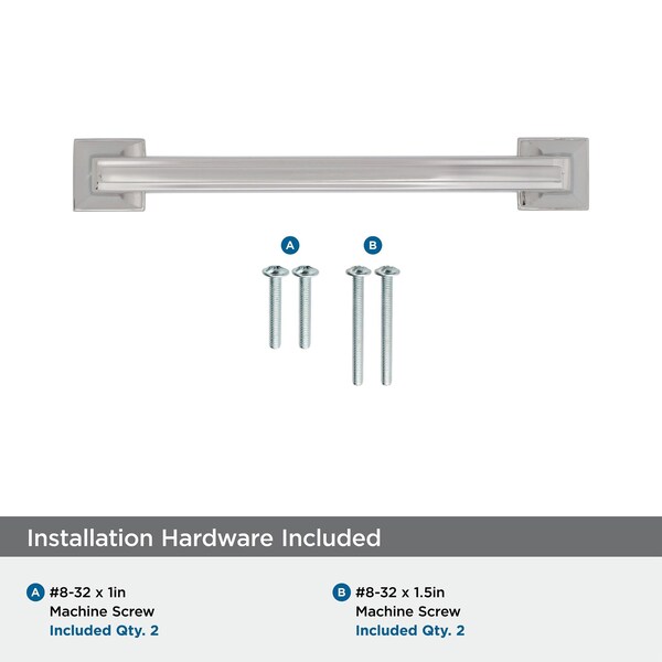 Amerock Mulholland 5-1/16 inch 128mm Center-to-Center Polished Nickel Cabinet Pull - 2000733