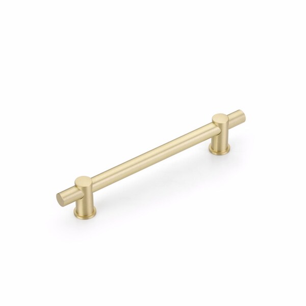 Schaub 6in Center to Center Fonce Bar Cabinet Pull Satin Brass Finish - 426-SB