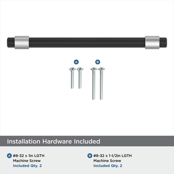 Amerock Mergence 5-1/16 in 128 mm Center-to-Center Polished Chrome/Matte Black Cabinet Pull - BP36859FB26