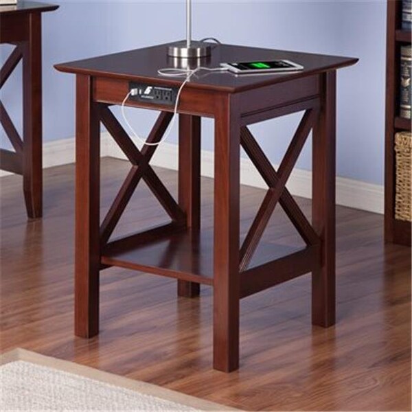 Atlantic Furniture Atlantic Furniture AH10254 Lexi Printer Stand With Charger; Antique Walnut - AH10254
