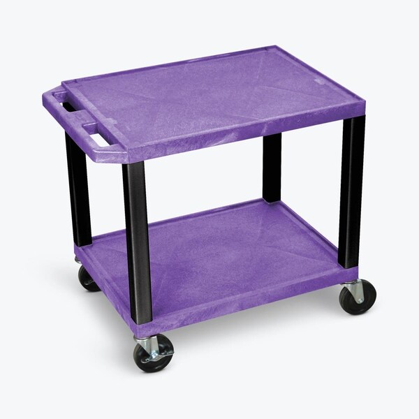 Fine-Line 26 in. Two Shelves AV Cart with Black Legs, Purple - FI3034595