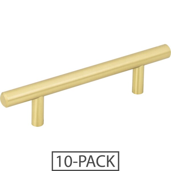 Elements By Hardware Resources 3" Center-to-Center Brushed Gold Naples Cabinet Bar Pull,  - 136BG-10