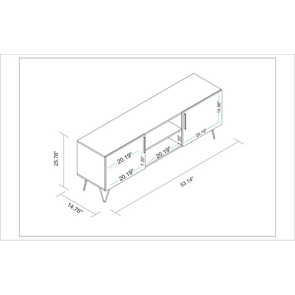 Manhattan Comfort Nolita 63" TV Stand with 6 Shelves in White - 167AMC198