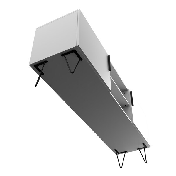 Manhattan Comfort Nolita 63" TV Stand with 6 Shelves in White - 167AMC198